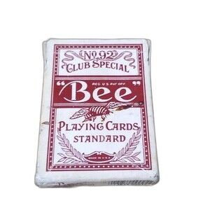 Bee Back NO. 67  Diamond Black Club Special  Poker 92 Deck Made in USA